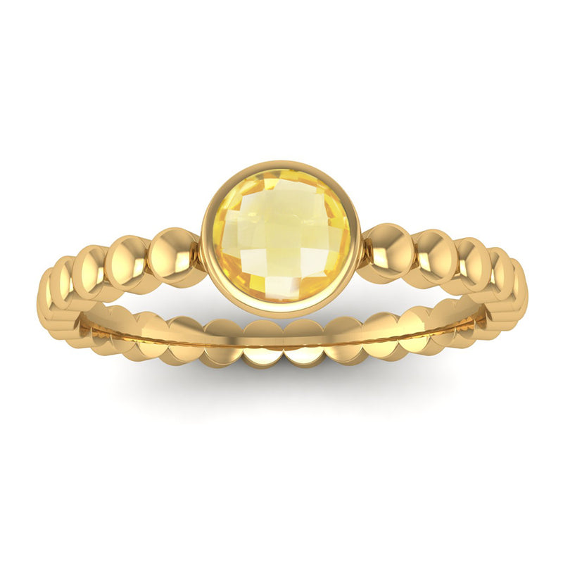 Fairtrade Gold FAITH Citrine Stacking Ring - Jeweller's Loupe