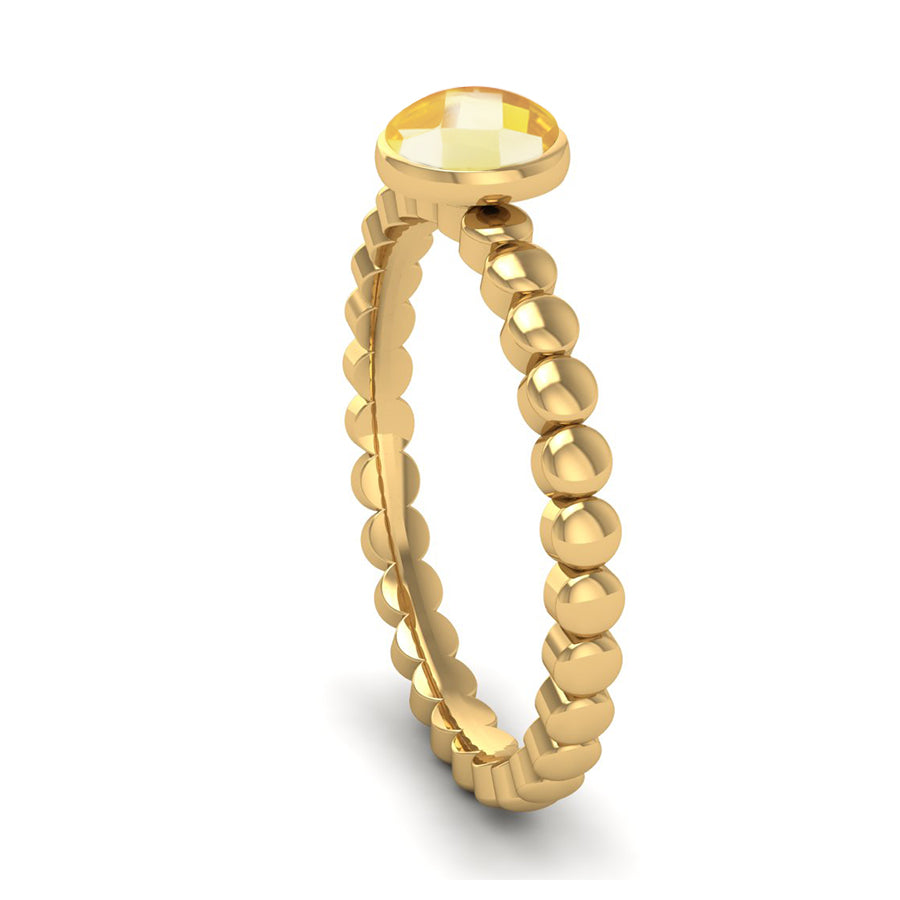 Fairtrade Yellow Gold FAITH Citrine Stacking Ring