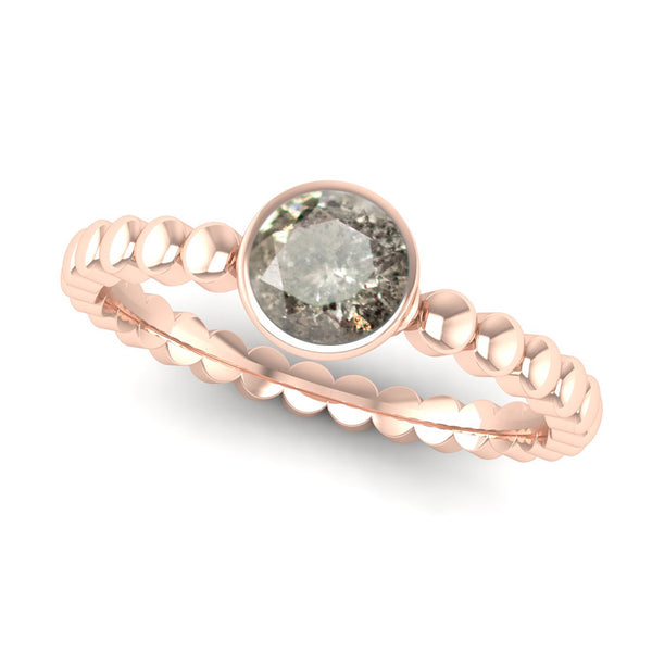 Fairtrade Gold FAITH Salt and Pepper Diamond Stacking Ring - Jeweller's Loupe