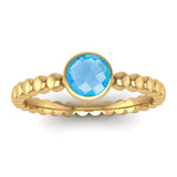 Fairtrade Gold FAITH Blue Topaz Stacking Ring - Jeweller's Loupe