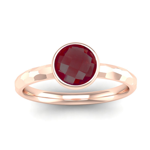 Fairtrade Gold JOY Garnet Stacking Ring - Jeweller's Loupe