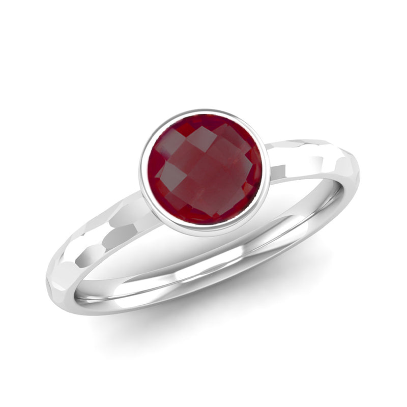 Ethically-sourced Platinum JOY Garnet Stacking Ring - Jeweller's Loupe