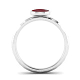 Ethically-sourced Platinum JOY Garnet Stacking Ring - Jeweller's Loupe