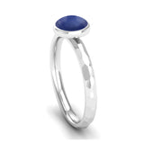 JOY Kyanite Hammered-Effect Stacking Ring in Fairtrade White Gold, Jeweller's Loupe Hope Collection