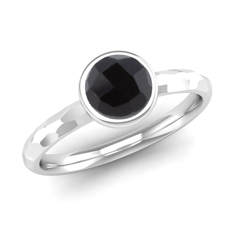 Ethically-sourced Platinum JOY Onyx Stacking Ring - Jeweller's Loupe