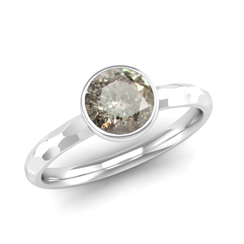 Ethically-sourced Platinum JOY Salt and Pepper Diamond Stacking Ring - Jeweller's Loupe