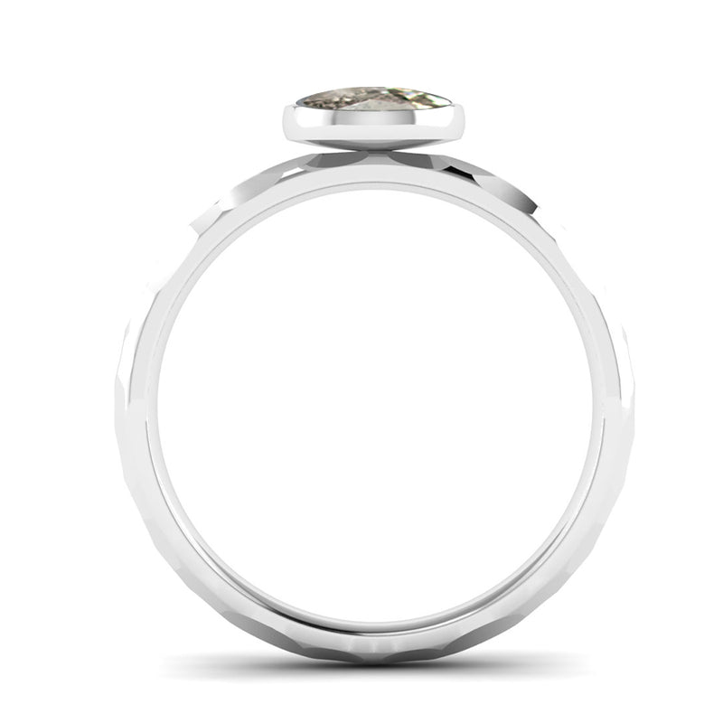 Fairtrade Silver JOY Salt and Pepper Diamond Stacking Ring - Jeweller's Loupe