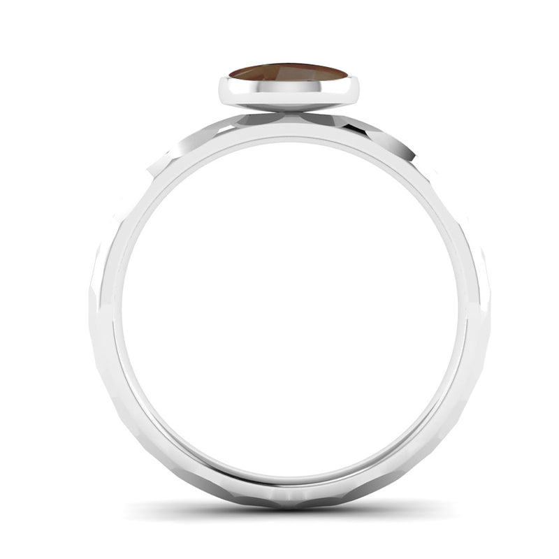 Ethically-sourced Platinum JOY Smoky Quartz Stacking Ring - Jeweller's Loupe