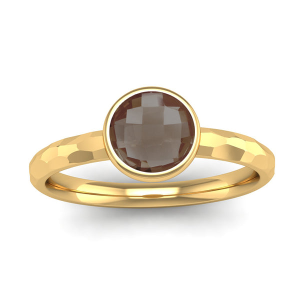 Fairtrade Gold JOY Smoky Quartz Stacking Ring - Jeweller's Loupe