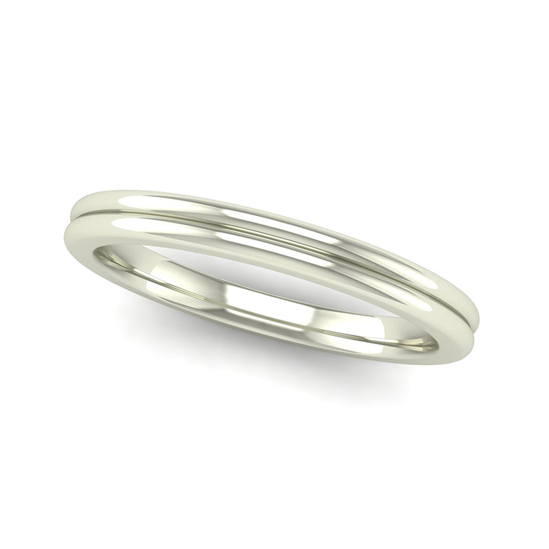 Fairtrade White Gold TRUST Double Band Stacking Ring