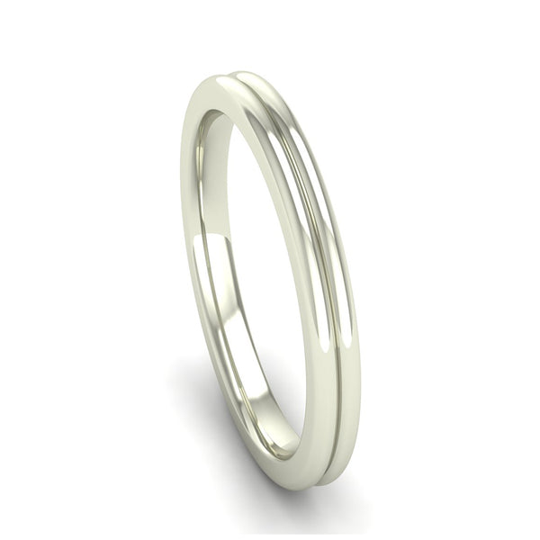 Fairtrade White Gold TRUST Double Band Stacking Ring