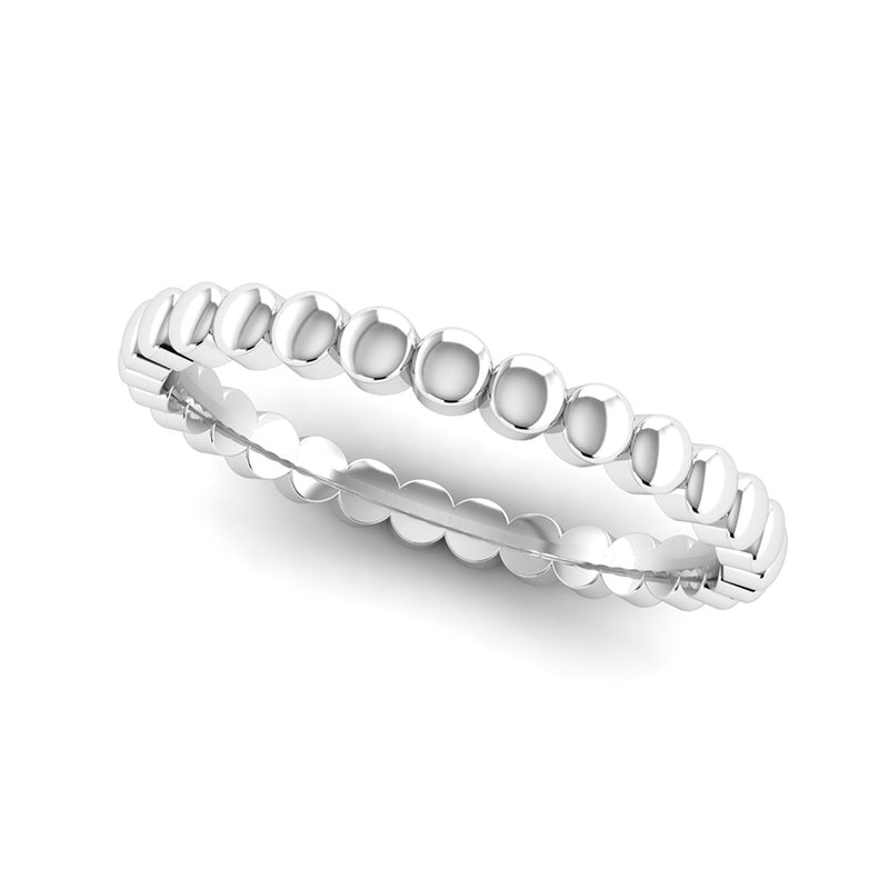 Ethically-sourced Platinum FAITH Beaded Stacking Ring - Jeweller's Loupe