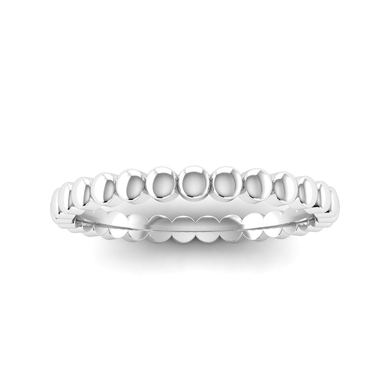 Ethically-sourced Platinum FAITH Beaded Stacking Ring - Jeweller's Loupe