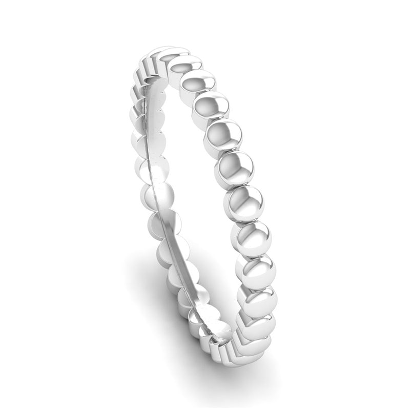 Ethically-sourced Platinum FAITH Beaded Stacking Ring - Jeweller's Loupe