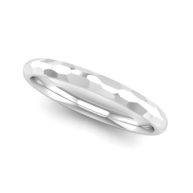 Fairtrade Silver JOY Hammered-effect Stacking Ring - Jeweller's Loupe