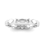 Ethically-sourced Platinum WISH Scalloped Stacking Ring - Jeweller's Loupe