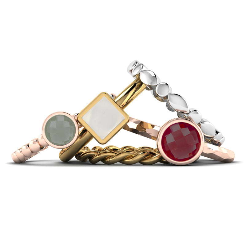 Fairtrade Rose Gold JOY Garnet Stacking Ring (available now) - Jeweller's Loupe