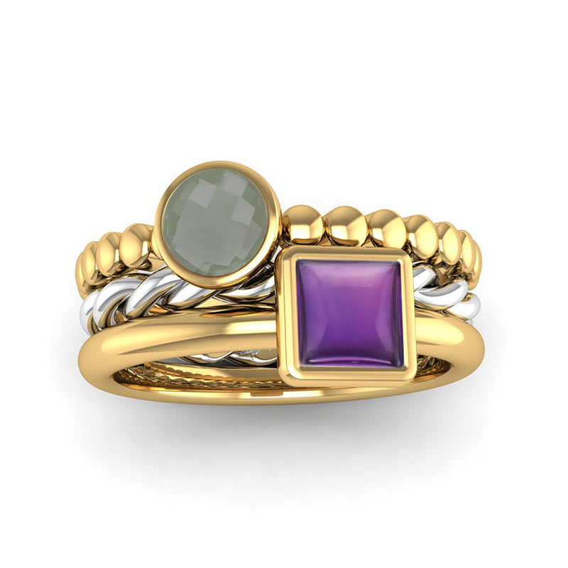 Fairtrade Gold FAITH Green Amethyst Stacking Ring - Jeweller's Loupe