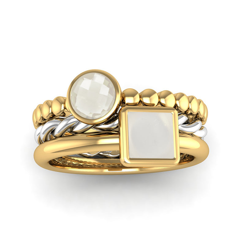 Fairtrade Gold FAITH Crystal Quartz Stacking Ring - Jeweller's Loupe