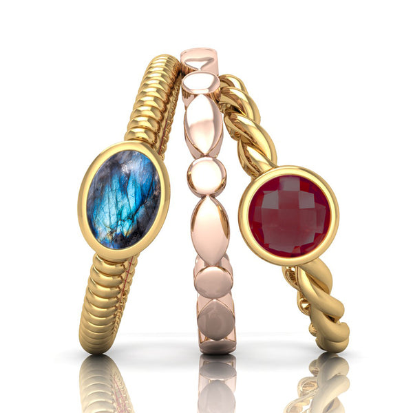 Fairtrade Gold DREAM Garnet Stacking Ring - Jeweller's Loupe