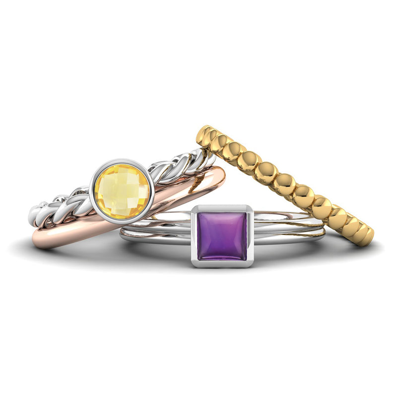 Fairtrade Silver TRUST Amethyst Stacking Ring - Jeweller's Loupe