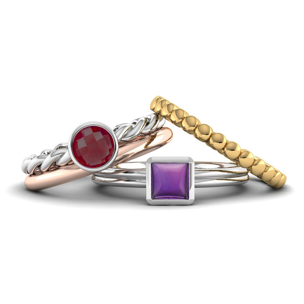 Fairtrade Gold DREAM Garnet Stacking Ring - Jeweller's Loupe