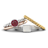 Ethically-sourced Platinum DREAM Garnet Stacking Ring - Jeweller's Loupe