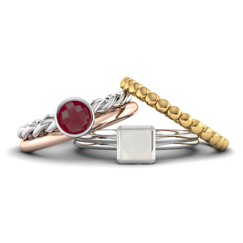 Ethically-sourced Platinum DREAM Garnet Stacking Ring - Jeweller's Loupe