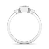 Rub Set Round Brilliant and Princess Cut Diamond Trilogy Engagement Ring - Jeweller's Loupe