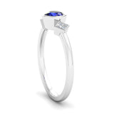 Rub Set Sapphire & Diamond Trilogy Engagement Ring - Jeweller's Loupe