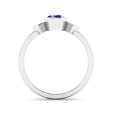 Rub Set Sapphire & Diamond Trilogy Engagement Ring - Jeweller's Loupe