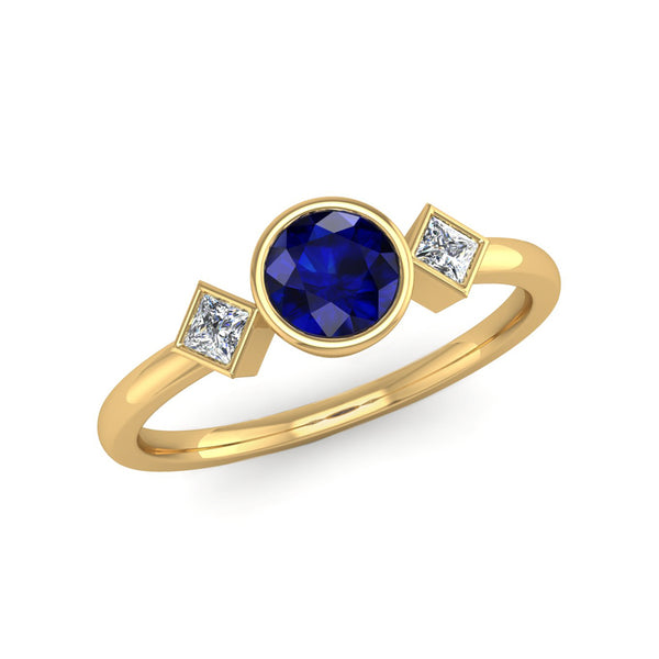 Sapphire set in yellow gold online