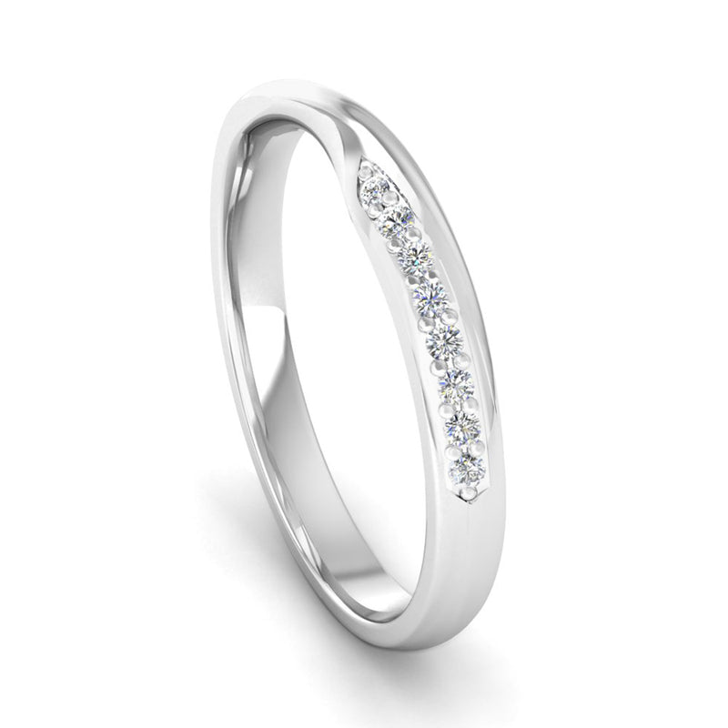 Ethically-sourced Platinum Diamond Set Twisted Wedding Ring - Jeweller's Loupe