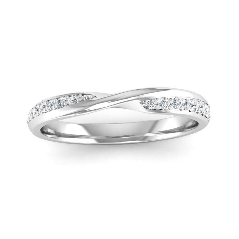 Ethically-sourced Platinum Diamond Set Twisted Eternity Ring - Jeweller's Loupe