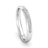Fairtrade White Gold Half Channel Set Diamond Wedding Ring - Jeweller's Loupe