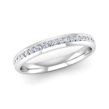 Ethically-sourced Platinum Half Channel Set Diamond Eternity Ring - Jeweller's Loupe