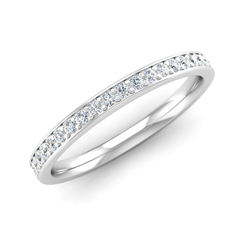 Ethically-sourced Platinum Grain Set Diamond Eternity Ring with Border - Jeweller's Loupe