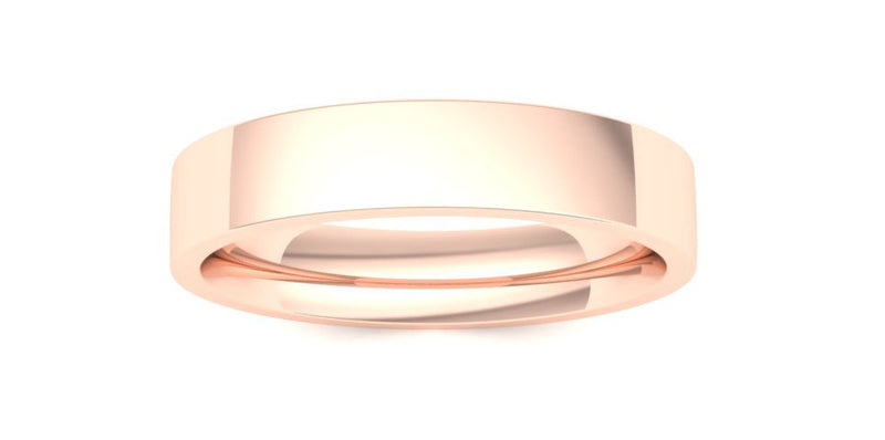 Ethical Rose Gold 4mm Flat Court Wedding Ring