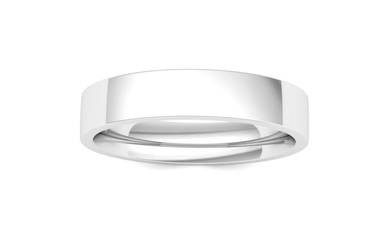 Ethical White Gold 4mm Flat Court Wedding Ring