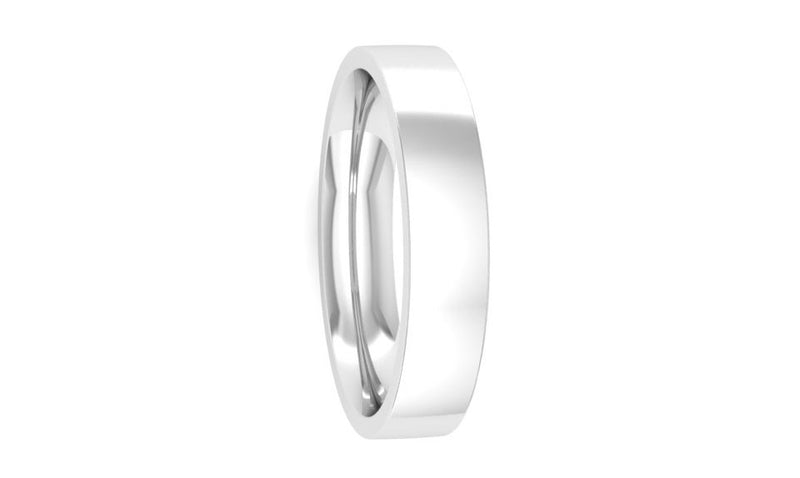 Ethical White Gold 4mm Flat Court Wedding Ring