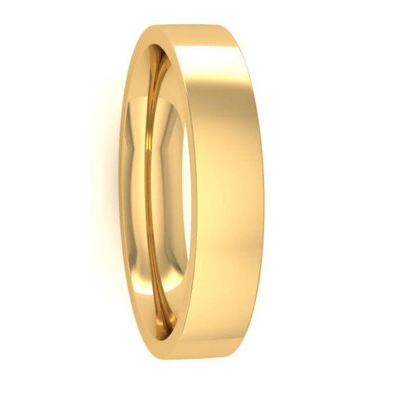 Ethical Yellow Gold 4mm Flat Court Wedding Ring