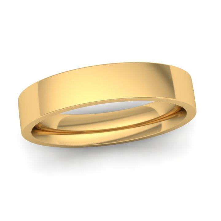 Ethical Yellow Gold 4mm Flat Court Wedding Ring