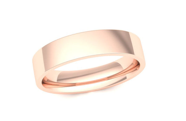 Ethical Rose Gold 5mm Flat Court Wedding Ring