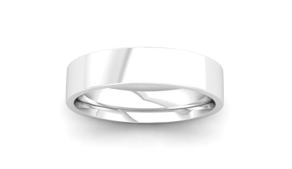 Ethical White Gold 5mm Flat Court Wedding Ring