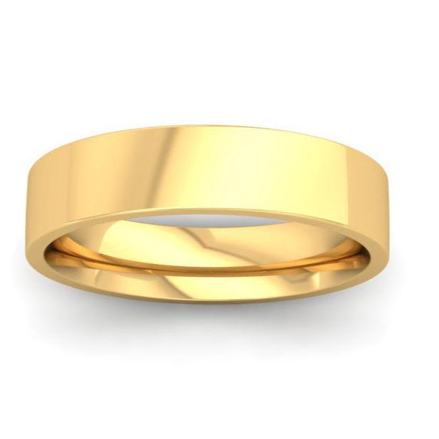 Ethical Yellow Gold 5mm Flat Court Wedding Ring