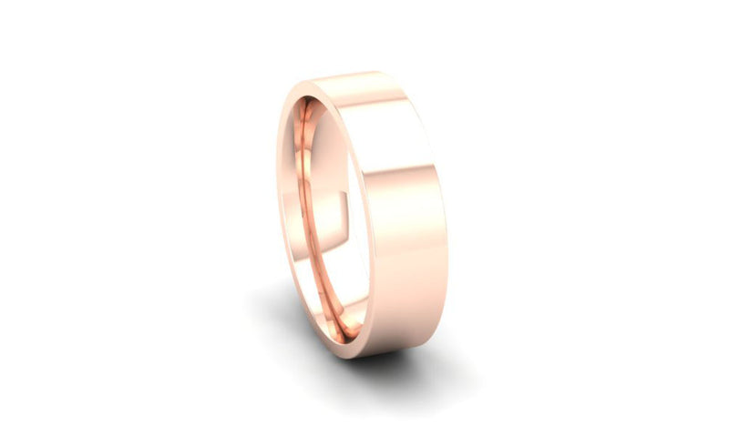 Ethical Rose Gold 6mm Flat Court Wedding Ring