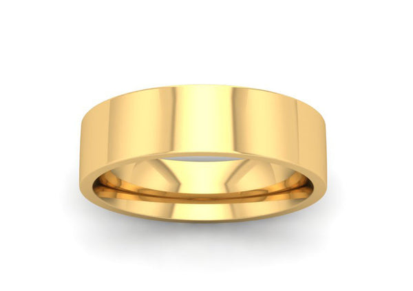 Ethical Yellow Gold 6mm Flat Court Wedding Ring