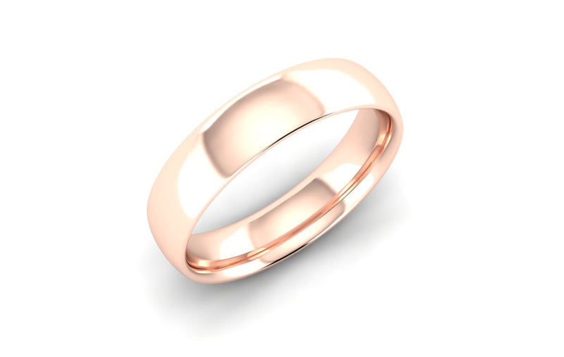 Ethical Rose Gold 5mm Traditional Court Wedding Ring