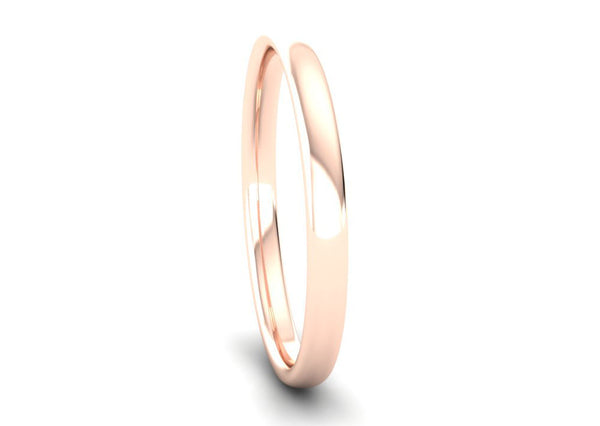 Ethical Rose Gold 2mm Slight Court Wedding Ring