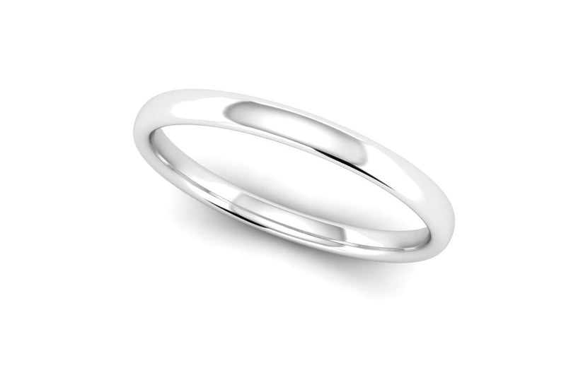 Ethical White Gold 2mm Slight Court Wedding Ring